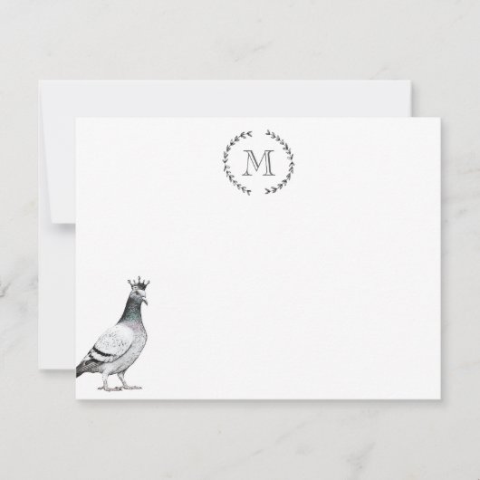 Bird Lover Pigeon Personalized Royal Notitiekaartje (Voorkant)