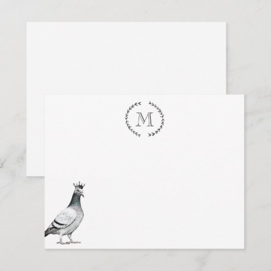 Bird Lover Pigeon Personalized Royal Notitiekaartje (Voorkant / Achterkant)