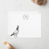 Bird Lover Pigeon Personalized Royal Notitiekaartje (Voorkant / Achterkant in situ)
