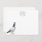 Bird Lover Pigeon Personalized Royal Notitiekaartje (Voorkant / Achterkant)
