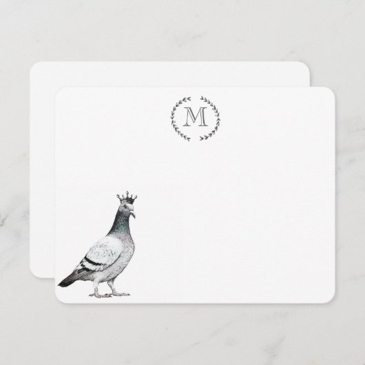 Bird Lover Pigeon Personalized Royal Notitiekaartje (Voorkant / Achterkant)