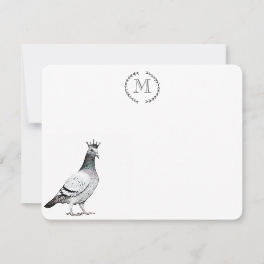 Bird Lover Pigeon Personalized Royal Notitiekaartje (Voorkant)