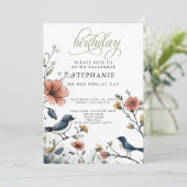 Bird Lovers Birthday Party Kaart (Staand voorkant)