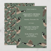Bird Lovers Canada Geese Birthday Party Invitation Kaart (Voorkant / Achterkant)