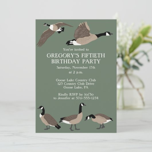 Bird Lovers Canada Geese Birthday Party Kaart (Staand voorkant)