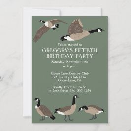 Bird Lovers Canada Geese Birthday Party Kaart