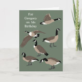 Bird Lovers Canada Geese Illustratie Birthday Kaart (Voorkant)