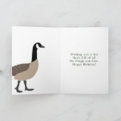 Bird Lovers Canada Geese Illustratie Birthday Kaart (Binnen)
