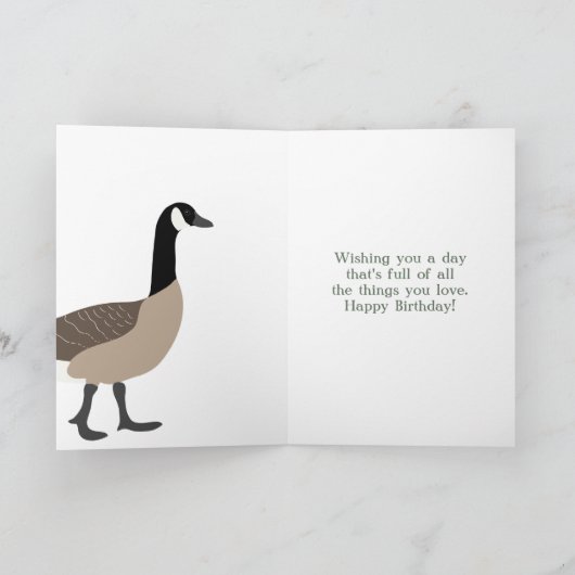 Bird Lovers Canada Geese Illustratie Birthday Kaart (Binnen)