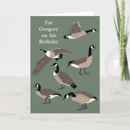 Bird Lovers Canada Geese Illustratie Birthday Kaart