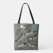 Bird Lovers Canada Geese Illustratie Monogrammed Tote Bag (Achterkant)