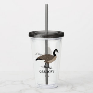 Bird Lovers Canada Geese Illustration Personalized Acryl Drinkbeker