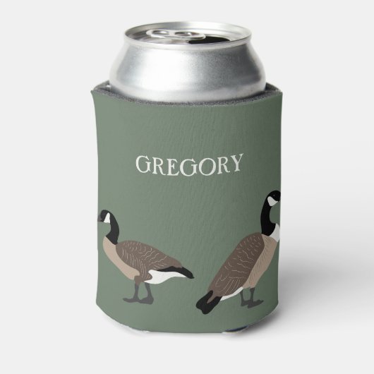 Bird Lovers Canada Geese Illustration Personalized Blikjeskoeler (Blikje Achterkant)