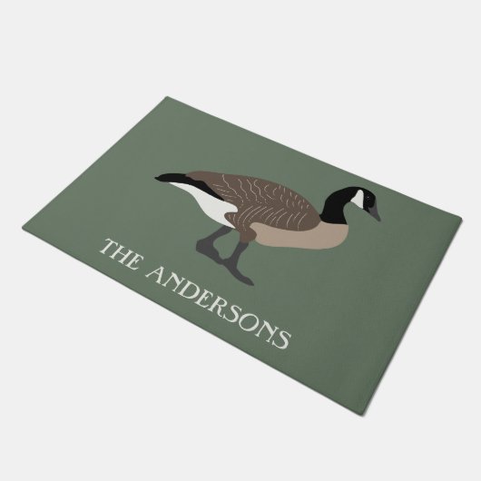 Bird Lovers Canada Geese Illustration Personalized Deurmat (Schuin)