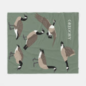 Bird Lovers Canada Geese Illustration Personalized Fleece Deken (Voorkant (Horizontaal))