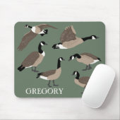 Bird Lovers Canada Geese Illustration Personalized Muismat (Met muis)