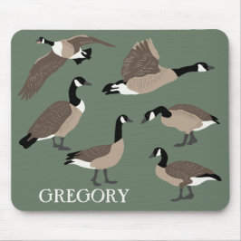 Bird Lovers Canada Geese Illustration Personalized Muismat