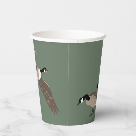 Bird Lovers Canada Geese Illustration Personalized Papieren Bekers (Rechts)