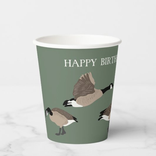 Bird Lovers Canada Geese Illustration Personalized Papieren Bekers (Voorkant)