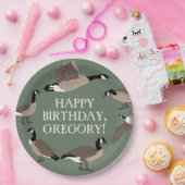 Bird Lovers Canada Geese Illustration Personalized Papieren Bordje (Feest)