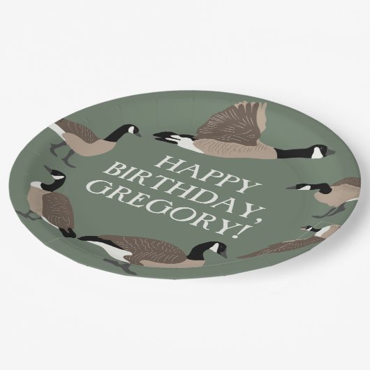 Bird Lovers Canada Geese Illustration Personalized Papieren Bordje (Gekanteld)