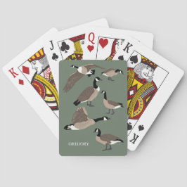 Bird Lovers Canada Geese Illustration Personalized Pokerkaarten