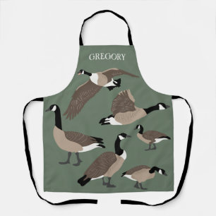Bird Lovers Canada Geese Illustration Personalized Schort