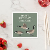 Bird Lovers Canada Geese Illustration Personalized Servet (Insitu)