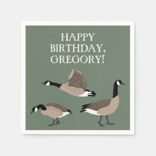Bird Lovers Canada Geese Illustration Personalized Servet