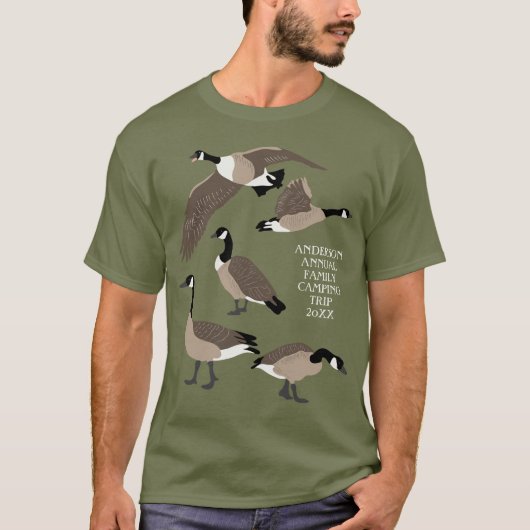 Bird Lovers Canada Geese Illustration Personalized T-shirt (Voorkant)