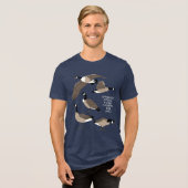 Bird Lovers Canada Geese Illustration Personalized Tri-Blend Shirt (Voorkant volledig)