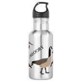 Bird Lovers Canada Geese Illustration Personalized Waterfles (Voorkant)
