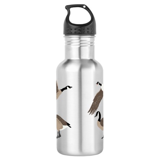 Bird Lovers Canada Geese Illustration Personalized Waterfles (Achterkant)