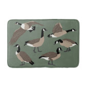 Bird Lovers Canada Geese Illustration Sage Green Badmat (Voorkant)