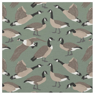 Bird Lovers Canada Geese Pattern Sage Green Stof