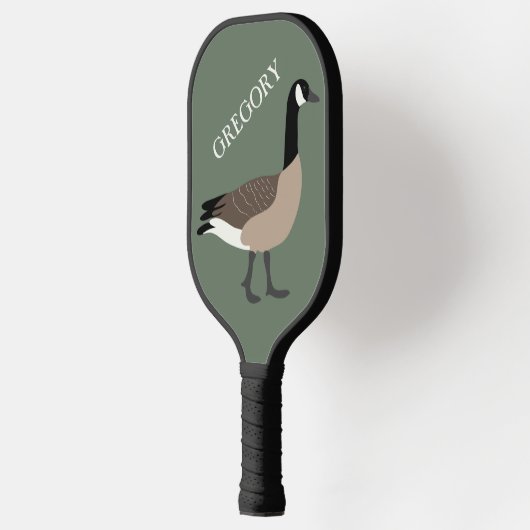 Bird Lovers Canada Goose Illustration Personalized Pickleball Paddle (Links)