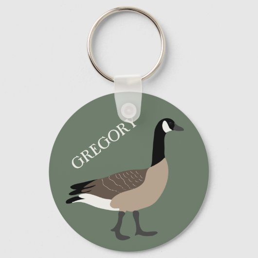 Bird Lovers Canada Goose Illustration Personalized Sleutelhanger (Voorkant)