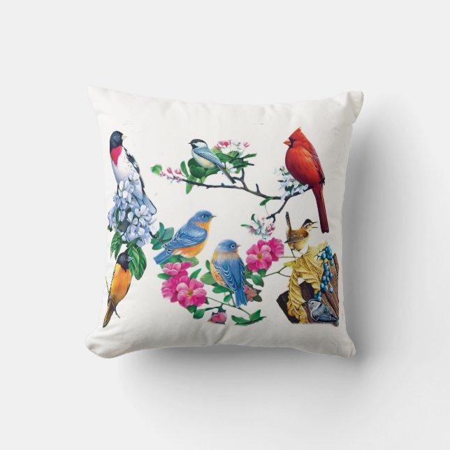 Bird Lovers Throw Pillow Kussen (Voorkant)