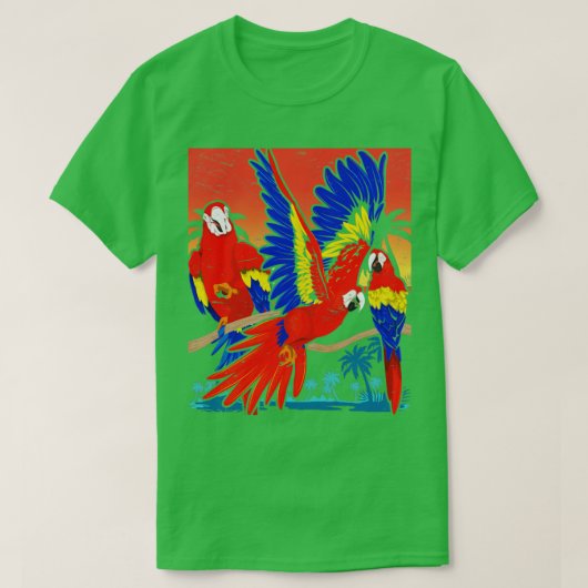 Bird Macaw Zoo Animal Tropical Parrot T-shirt (Design voorkant)