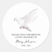 Bird Memorial Funeral Seed Packet Ronde Sticker (Voorkant)