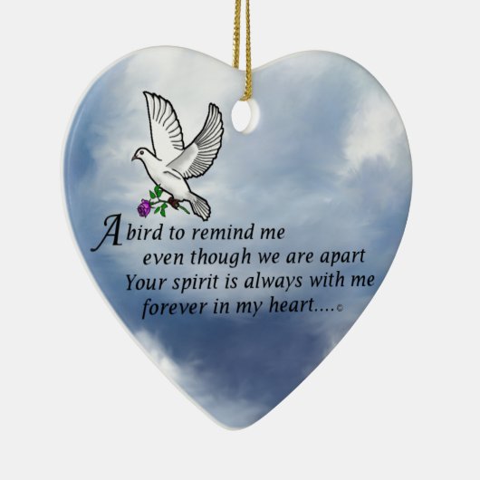 Bird Memorial Poem Keramisch Ornament (Rechts)