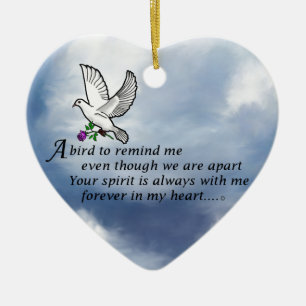 Bird Memorial Poem Keramisch Ornament
