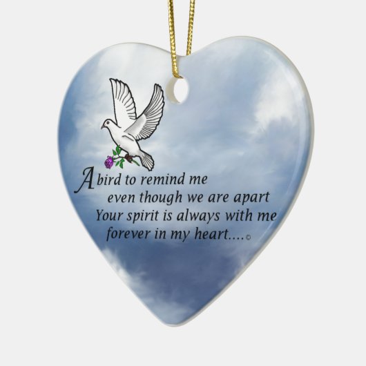 Bird Memorial Poem Keramisch Ornament (Links)