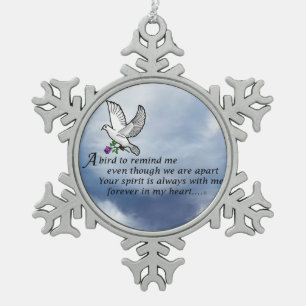 Bird Memorial Poem Tin Sneeuwvlok Ornament