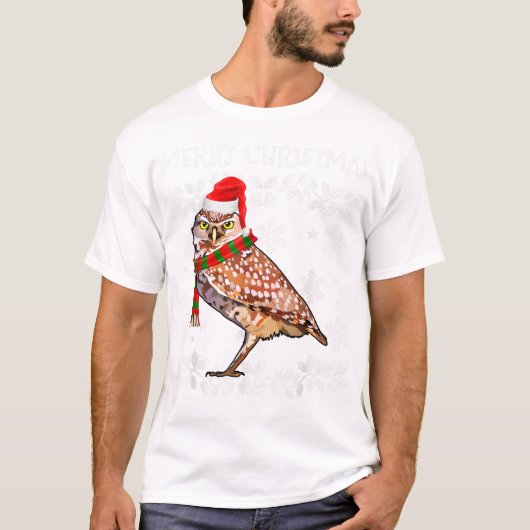 Bird Merry Kerstmis Ornament Burroroeiing T-shirt (Voorkant)
