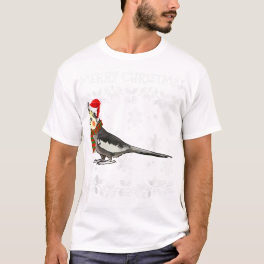 Bird Merry kerstOrnament Cockatiel T-shirt (Voorkant)