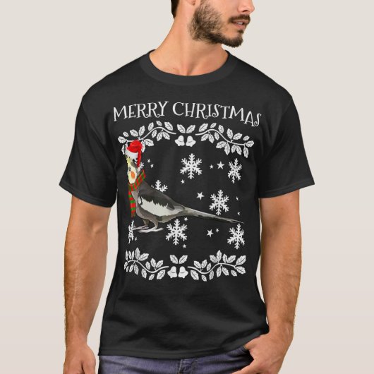 Bird Merry kerstOrnament Cockatiel T-shirt (Voorkant)