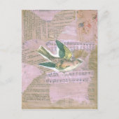 Bird Mixed Media Collage Briefkaart (Voorkant)