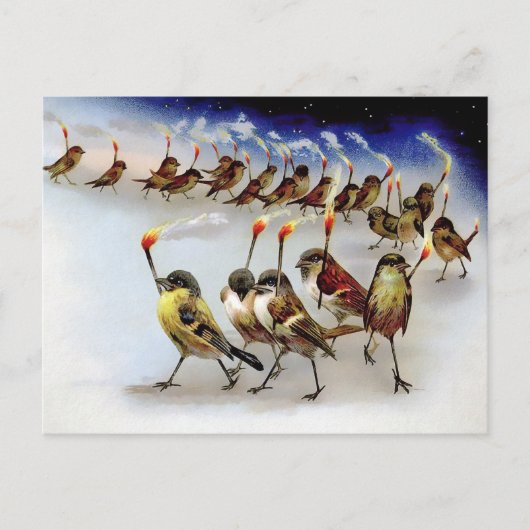  Bird Mob Kerst Briefkaart (Voorkant)