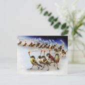  Bird Mob Kerst Briefkaart (Staand voorkant)